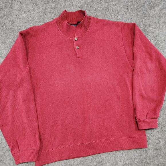 VTG 80s Patagonia Mens M Medium USA Heavy Cotton Knit Thick Polo Henley Sweater - Picture 2 of 16